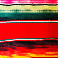 Vintage Serape Blanket | Red/Avocado Green
