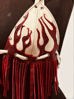 Fringe Leather Halter | Tank Flames