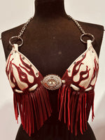 Fringe Leather Halter | Tank Flames