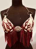 Fringe Leather Halter | Tank Flames